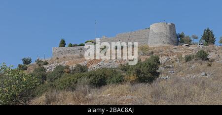 Historische Ruinen der Burg Lekursi in Saranda Albanien Stockfoto