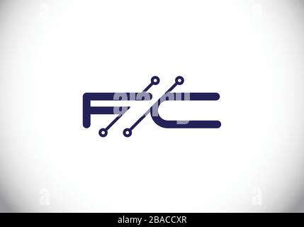 F C. FC Initial Letter Logo Design Vektor-Vorlage, grafisches Alphabet Symbol für Corporate Business Identity Stock Vektor