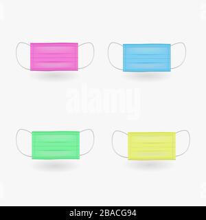 3D realistische chirurgische Gesichtsmaske Stock Vektor