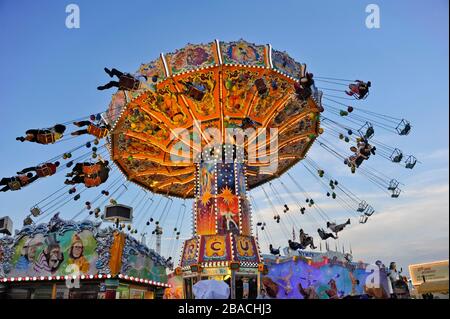 Chairoplane, Oktoberfest, München, Oberbayern, Bayern, Deutschland Stockfoto