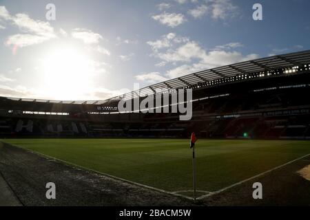 Ein allgemeiner Blick auf das KCom Stadion von Hull City Stockfoto