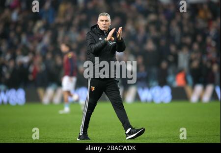 Watford-Manager Nigel Pearson reagiert nach dem Schlusspfiff Stockfoto