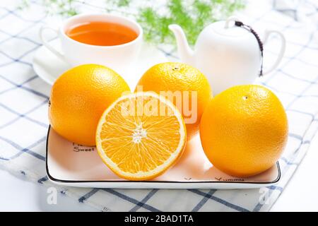 Orange Heißgetränk nahrhafter Nachmittagstee Stockfoto