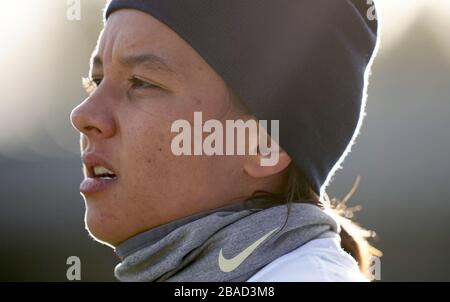 Chelsea-Damen Sam Kerr beim Aufwärmen Stockfoto