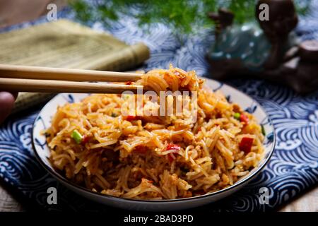 Hackfleisch zum Frittieren des Lüfters Stockfoto