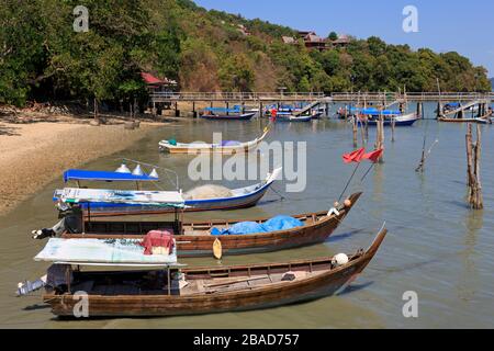 Fischerboote in Porto Malai, Chenang City, Langkawi Island, Malaysia, Asien Stockfoto