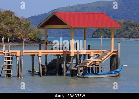 Fischerboote in Porto Malai, Chenang City, Langkawi Island, Malaysia, Asien Stockfoto