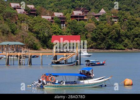 Fischerboote in Porto Malai, Chenang City, Langkawi Island, Malaysia, Asien Stockfoto