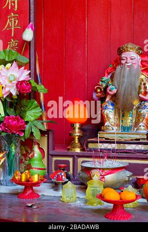 Buddha im Hainan-Tempel, Georgetown, Penang Island, Malaysia Stockfoto