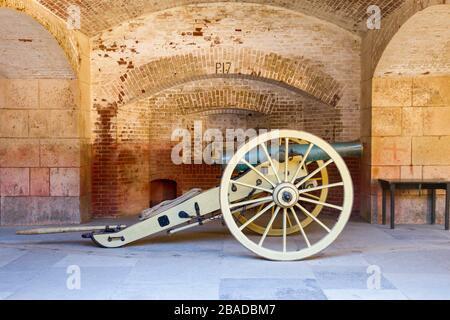 Cannon auf der Fort Point National Historic Civil war Fortress in San Francisco, CA Stockfoto