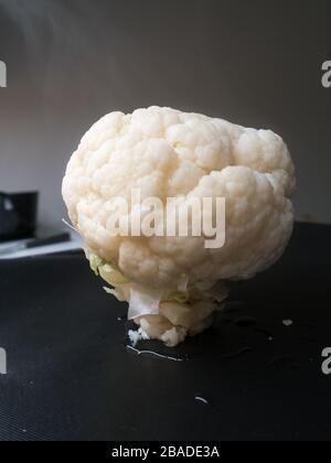Ein gedämpfter Blumenkohl Stockfoto