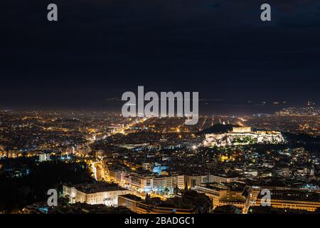 Athener Luftlandschaften, Blick auf die Stadt Stockfoto