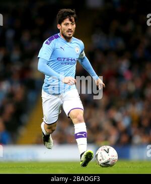 Von Manchester City David Silva in Aktion Stockfoto
