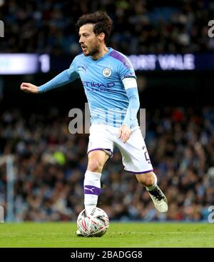 Von Manchester City David Silva in Aktion Stockfoto