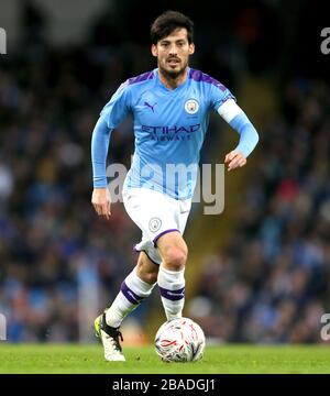 Von Manchester City David Silva in Aktion Stockfoto