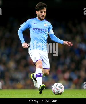 Von Manchester City David Silva in Aktion Stockfoto