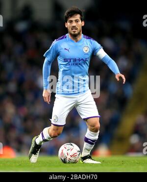 Von Manchester City David Silva in Aktion Stockfoto