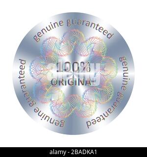 Originalhologramm, Etikettenaufkleber. Stock Vektor