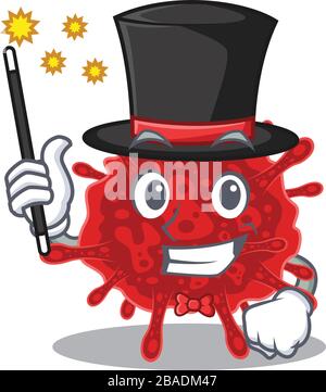 Charmante Cartoon-Design-Performance mit Buldecovirus als magischer Stil Stock Vektor