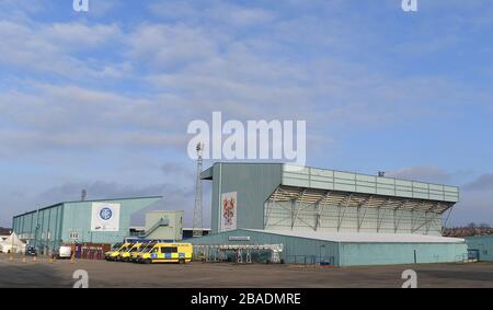 Ein allgemeiner Blick auf den Prenton Park, der Heimat der Tranmere Rovers Stockfoto