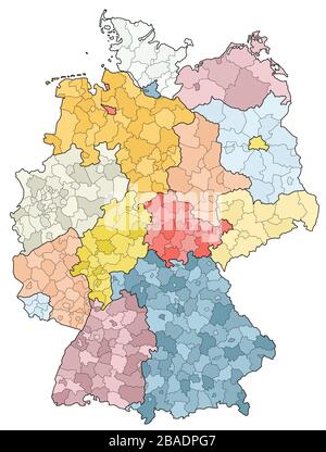 westeuropäisches Land deutschland und die Bundesländer Stock Vektor