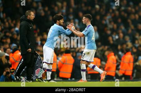 David Silva von Manchester City ersetzt Phil Foden Stockfoto