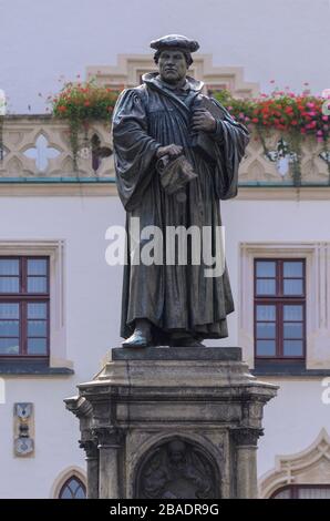 Lutherdenkmal, Lutherstadt-Eisleben, Sachsen-Anhalt, Deutschland, Europa Stockfoto