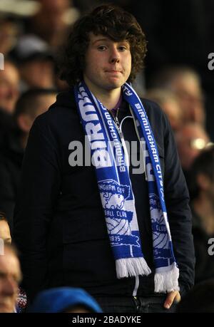 Birmingham City-Fans auf der Tribüne Stockfoto