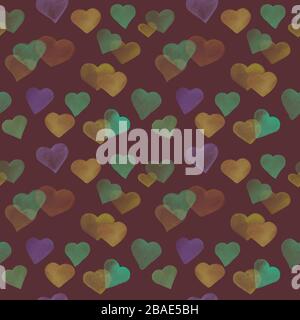Nahtloses Herzmuster. Hand gezogen. Stockfoto