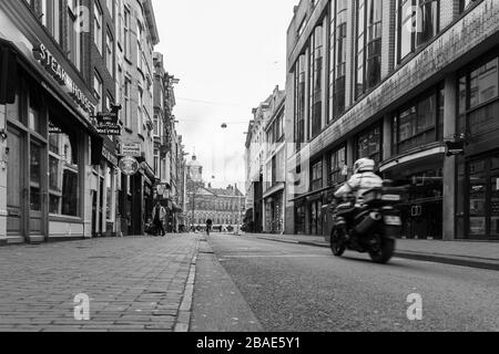 Amsterdam Rotlichtviertel ohne Touristen Stockfoto