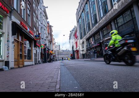 Amsterdam Rotlichtviertel ohne Touristen Stockfoto