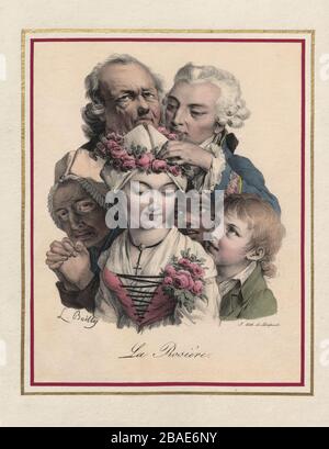 Rose. Bild von Louis-Léopold Boilly (1761-267) französischer Maler und Zeichner. Im Jahre 181 Stockfoto