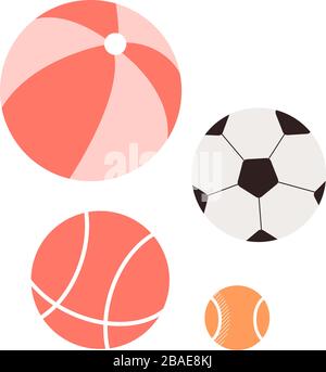 Verschiedene Bälle setzen Fußball, Basketball, Tennis Stock Vektor