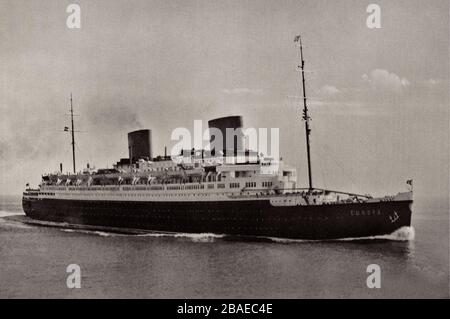 SS Europa, später SS Liberte, war ein deutscher Ozeandampfer, der für die Norddeutsche Lloyd Line (NDL) zur Arbeit am transatlantischen Seeweg gebaut wurde. Sie und ihr sis Stockfoto