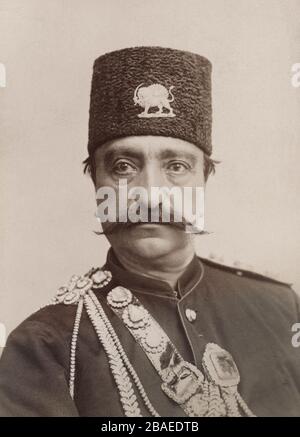 Schah von Persien Naser al-DIN Schah Qajar (38-6), auch Nassereddin Schah Qajar, war vom 5. September 1848 bis 1. Mai 1896 König von Persien, als er Stockfoto