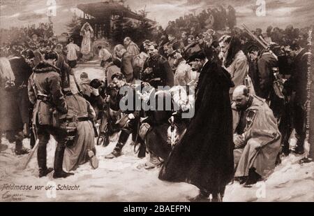 Der erste Weltkrieg. Feldmasse vor der Schlacht. Stockfoto