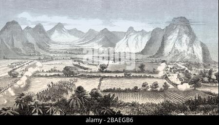 Die Schlacht von Cerro del Borrego am 13. Juni 1862, Orizaba, Veracruz, Mexiko, zweite französische Intervention in Mexiko Stockfoto