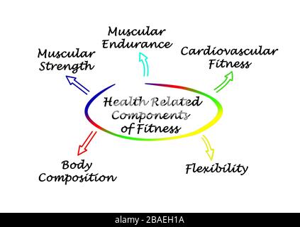 Gesundheitsbezogene Komponenten von Fitness Stockfoto