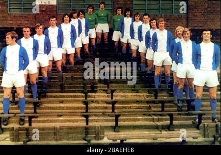 (L-R) Birmingham City Team: Ray Martin, Tommy Carroll, Gordon Taylor, Bob Hatton, Trevor Francis, Bob Latchford, Malcolm Page, Mike Kelly, Dave Latchford, Paul Cooper, Alan Campbell, Gary Pendrey, Roger Hynd, Phil Summerill, Dave Robinson, George Smith, Keith Bowker und Stan Harland. Stockfoto