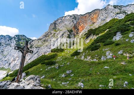 Wundervolle Wanderung auf den Salzburger Hochthron über Thomas-Eder-Steig im Berchtesgadener Land Stockfoto