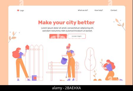 Selbstverschönerung der Stadt. Stock Vektor