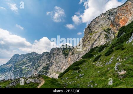 Wundervolle Wanderung auf den Salzburger Hochthron über Thomas-Eder-Steig im Berchtesgadener Land Stockfoto