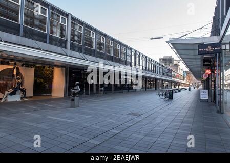 Niederlande. Rotterdam. Durch das Corona-Virus ist die Stadt praktisch leer. Stockfoto