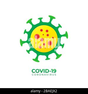 Covid-19 Coronavirus Vektorgrafiken isoliert auf weißem Hintergrund. Designvorlage. Grün, Gelb, Rot, Bunt Stock Vektor