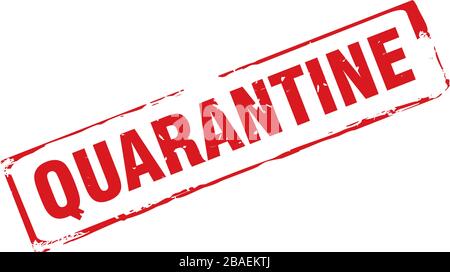 Quarantäne mit rotem Gummistempel. Vektorgrafiken. Stock Vektor