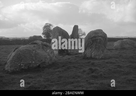 Long Meg und ihre Töchter stonecircle Stockfoto