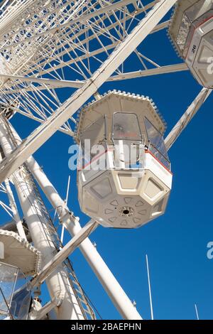 Detail einer Gondel auf dem Big Wheel, Centenary Square, Birmingham, West Midlands, Weihnachten 2019 Stockfoto