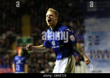 Chris Burke von Birmingham City feiert die Punkteränge Stockfoto