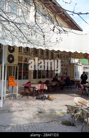 Blick von einem Café in Basmane. Stockfoto