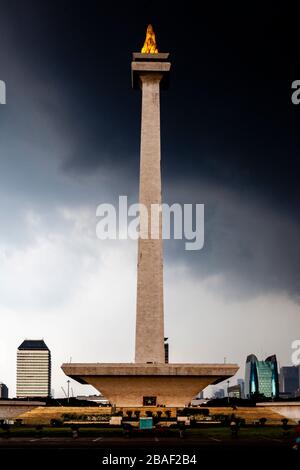 Das Nationaldenkmal, Merdeka Square, Jakarta, Indonesien. Stockfoto